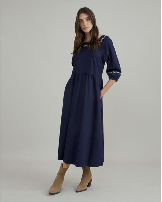 Nobody's Child Blue Embroidered Dress