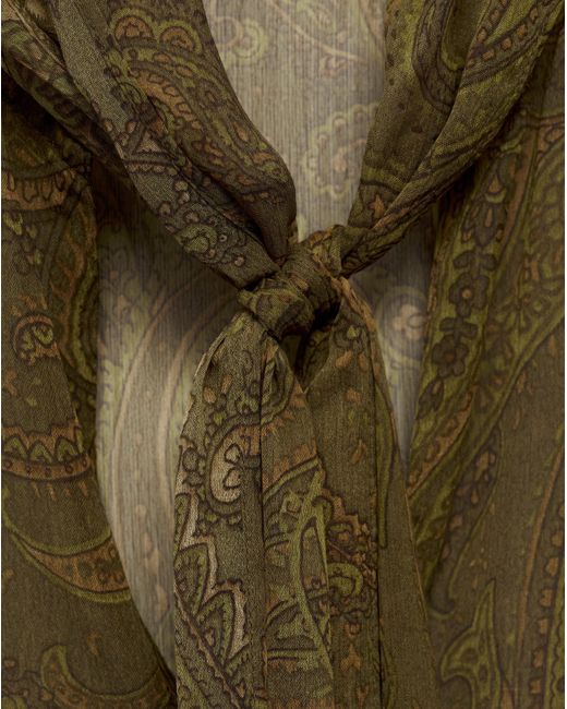 Mango Green Oak Bow Printed Blouse