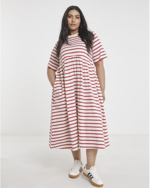 Simply Be Red Smock Midi Dress