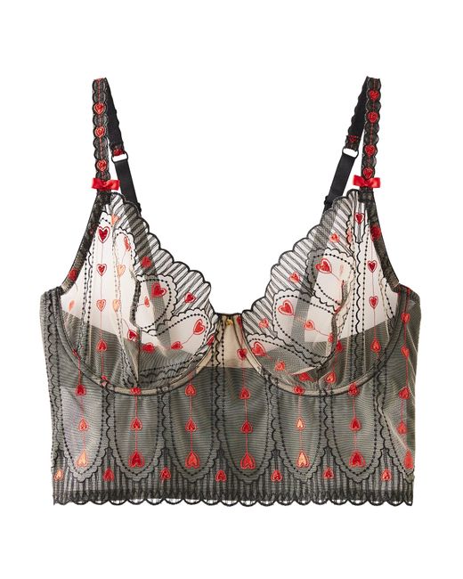 Simply Be Brown Sexy Stripy Hearts Non Padded Bra