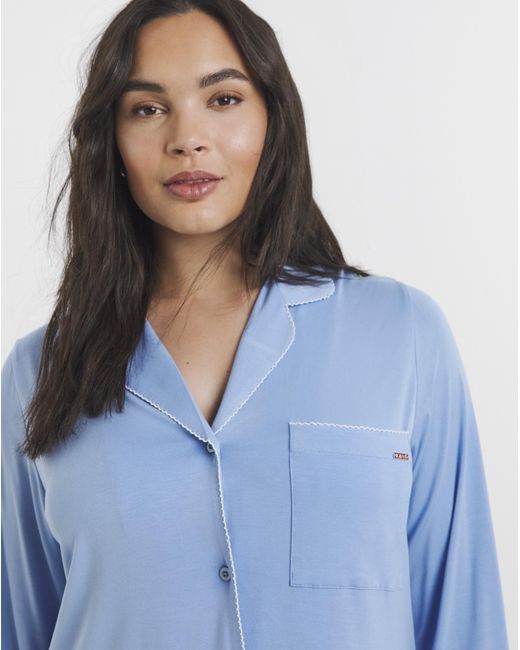 Figleaves Blue Picot Trim Nightshirt