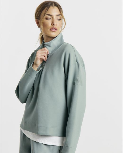 Adidas Green All Szn 1/4 Zip Sweatshirt