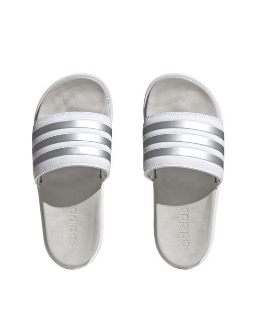 Adidas White Adilette Platform Slides