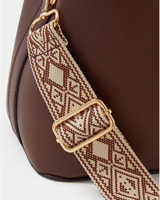 Accessorize Brown Webbing Strap Shoulder Bag