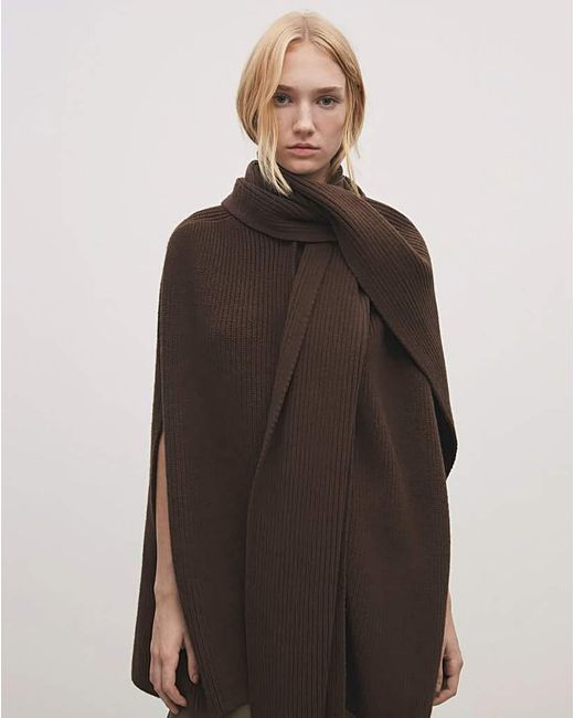 Mango Black Capri Cable Knit Cape