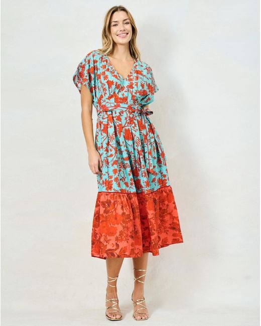 Hope & Ivy Red Marium Pleated Midaxi Dress