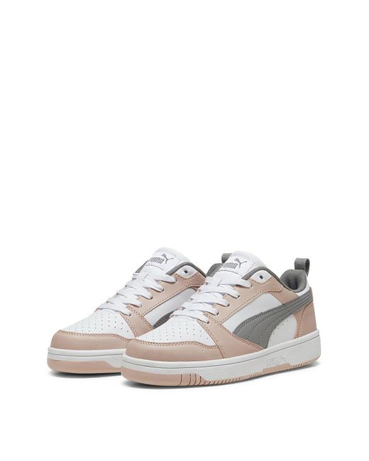 PUMA White Rebound V6 Low Trainers