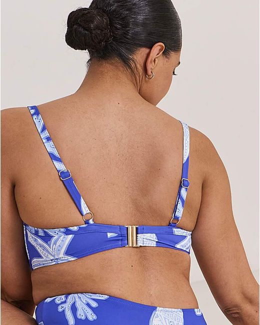 MAGISCULPT Blue Underwired Shell Print Bikini Top