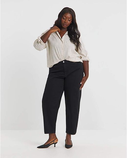 Simply Be White Washed Barrel Jean