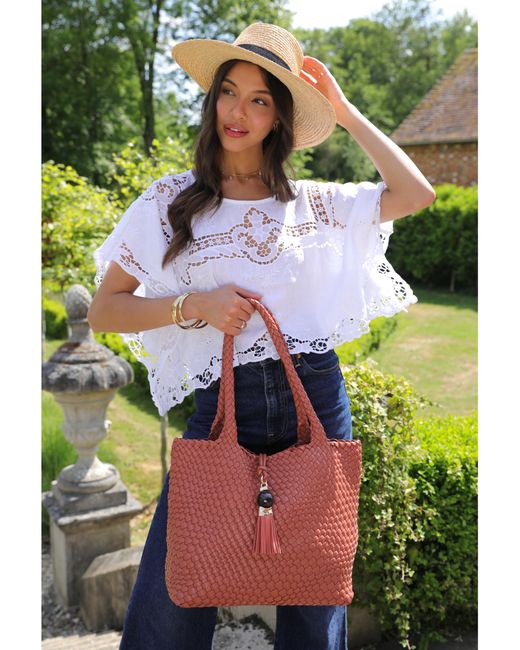 LUELLA GREY LONDON Pink Luella Saskia Large Woven Tote