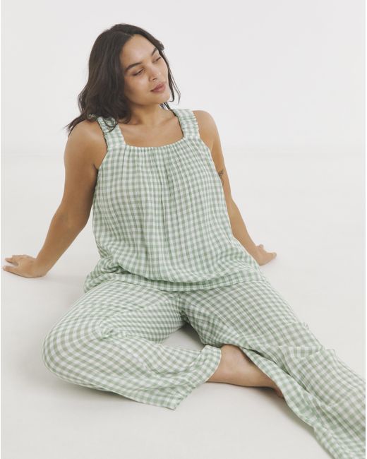 Simply Be Green Soft Cotton Cami Pyjama Set
