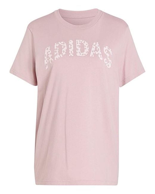 Adidas Pink Animal Loose Graphic T-Shirt