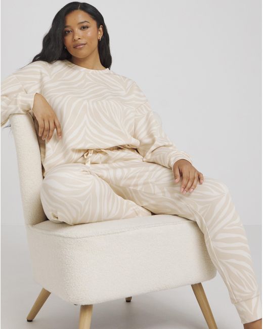 Figleaves Natural Supersoft Printed Lounge Set