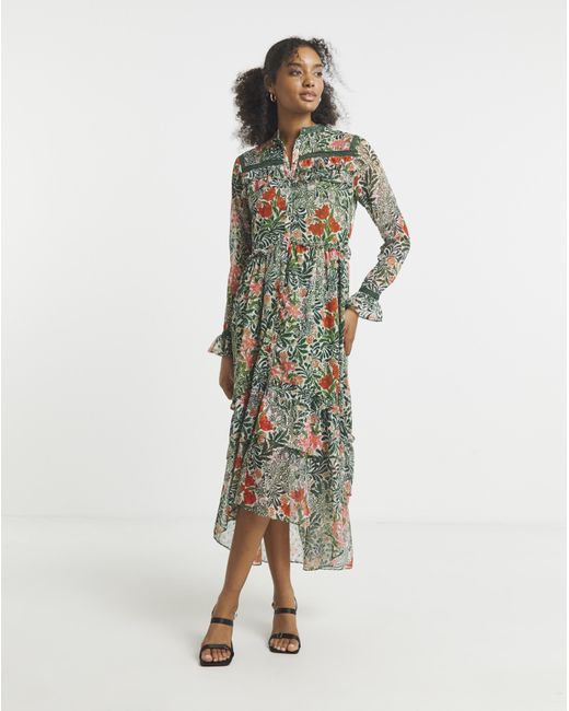 Hope & Ivy Multicolor William Morris Society Dress