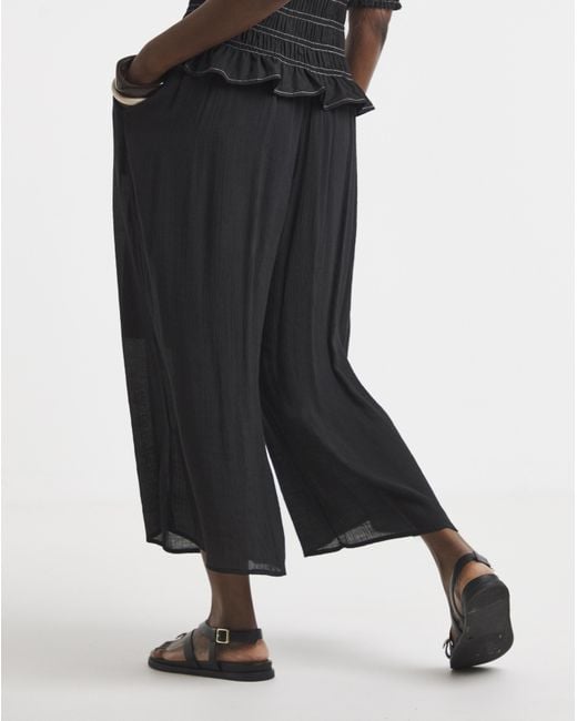 Simply Be White Pleat Extreme Wide Leg Culotte