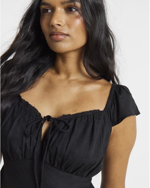 Simply Be Blue Linen Skater Dress
