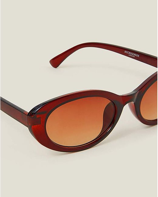 Accessorize Natural Resin Oval Sunglasses