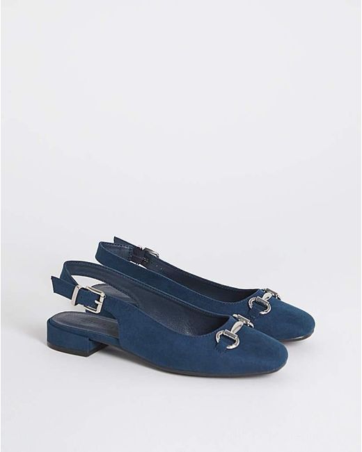 JD Williams Blue Slingbacks With Snaffle Trim Wide