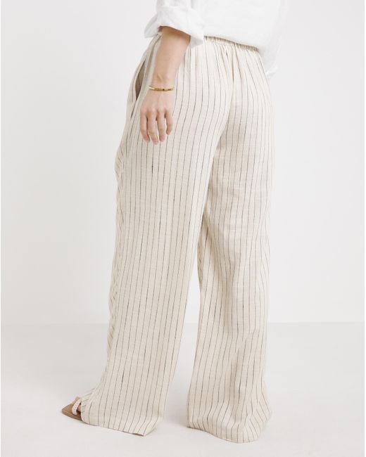 Simply Be Multicolor Pleated Linen Mix Wide Leg Trouser