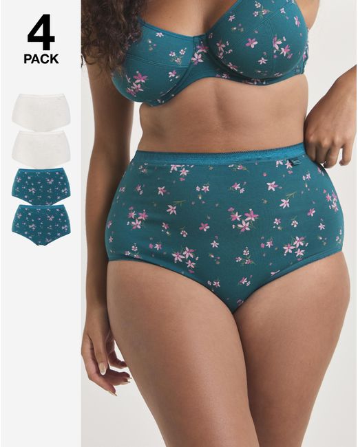 Slimma Blue 4 Pack Full Fit Knickers