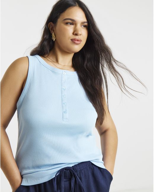 Simply Be Blue Henley Vest
