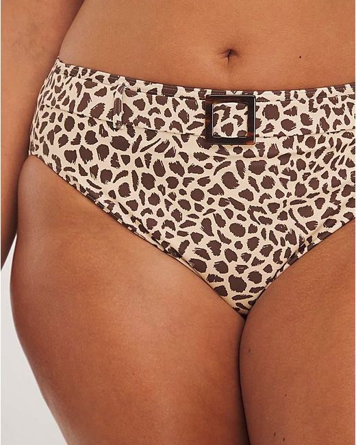 Figleaves Brown Serengeti High Waist Bikini Bottoms