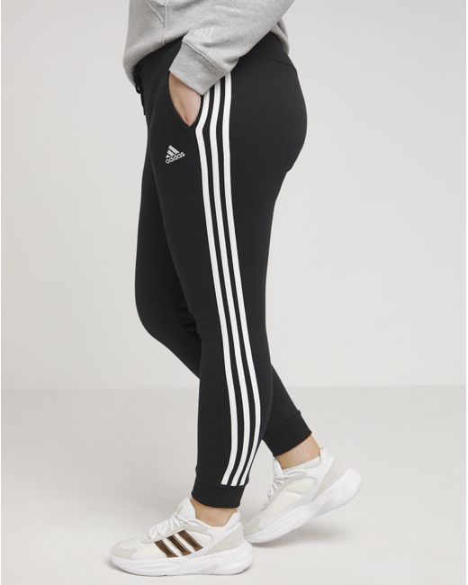 Adidas White 3 Stripes Fleece Pants