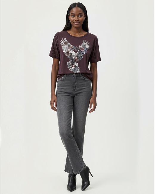 Religion Purple Relaxed Fit Sequin Graphic Tee