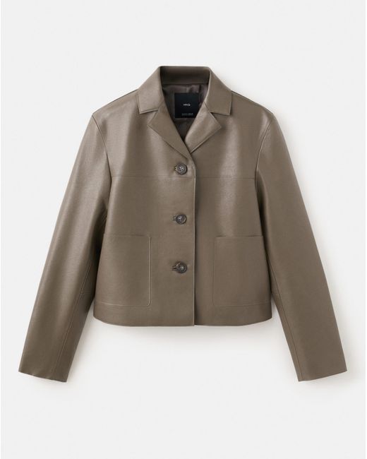 Mango Blue Faux Leather Jacket