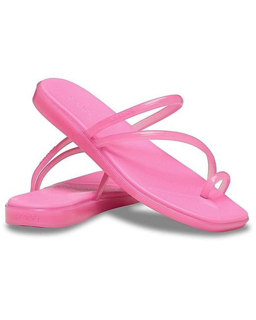 CROCSTM Pink Miami Jely Toe Loop Sandal
