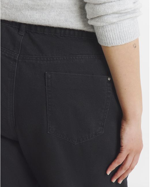 Simply Be Blue Pleat Detail Wide Jeans