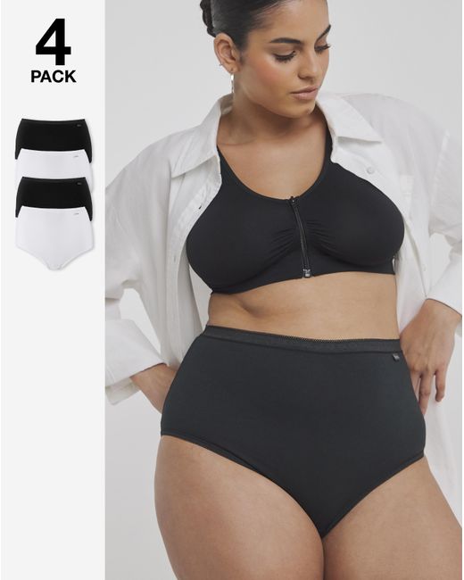 Slimma Black 4 Pack Full Knickers