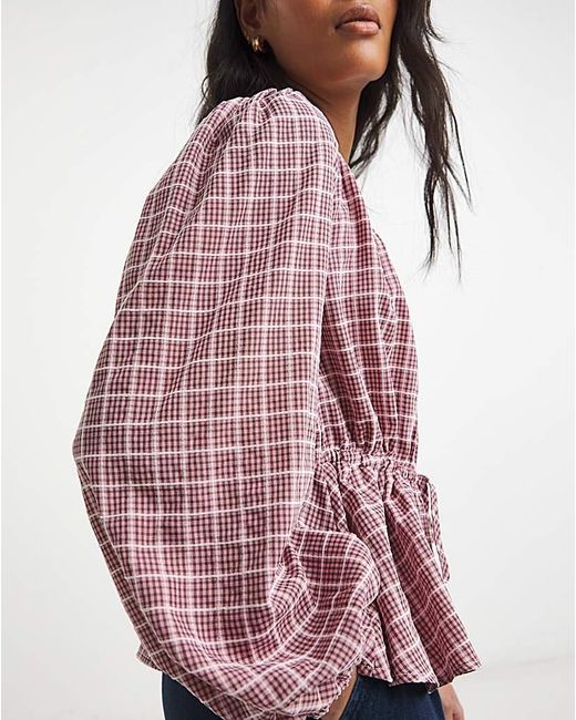 Simply Be Multicolor Cinch Waist Blouse