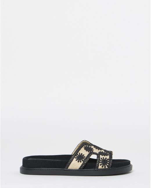Simply Be Natural Embroidered Woven Sandals Extra Wide