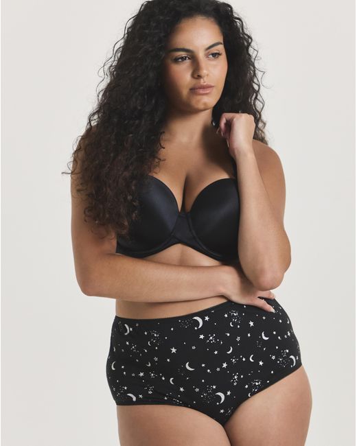 Pretty Secrets Black 7 Pack Full Fit Knickers