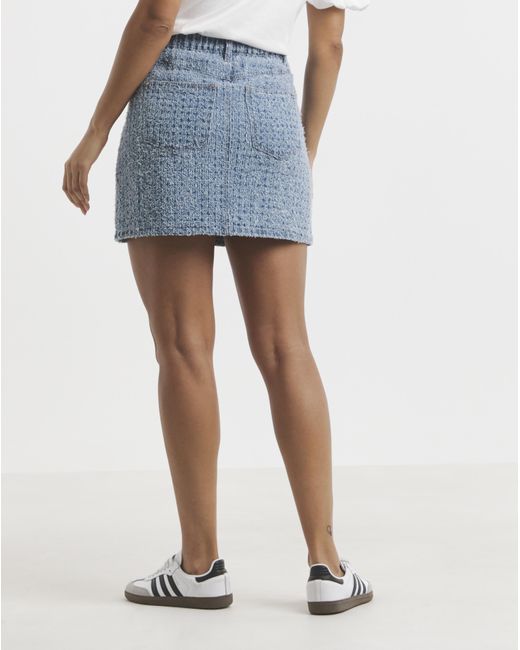 Simply Be Blue Distressed Mini Skirt