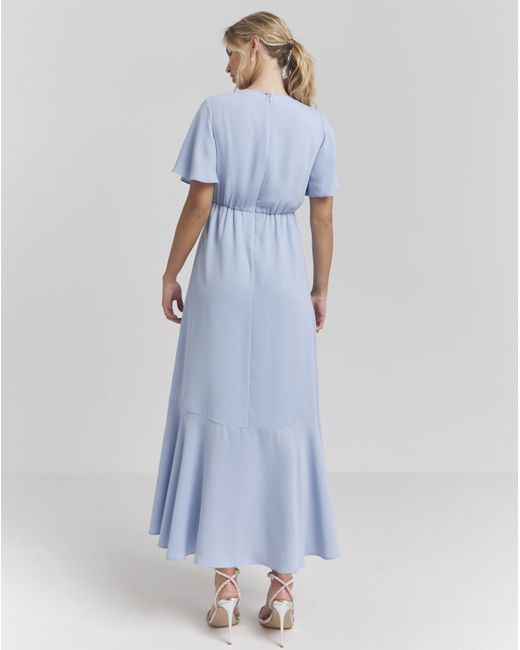 Joanna Hope Blue Belt Ruffle Dress