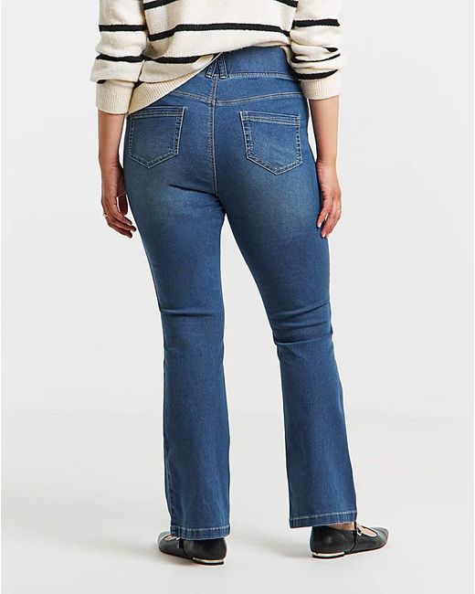 Simply Be Blue Flared Pull On Jeggings