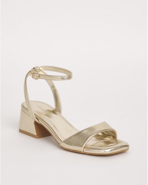 Simply Be Black Barely There Low Block Heel Ex Wide