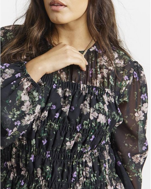 Simply Be Multicolor Georgette Shirred Blouse