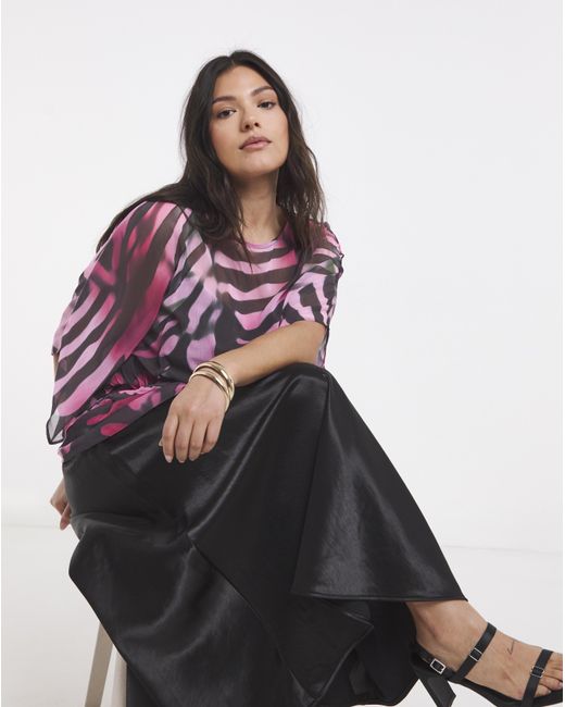 Joanna Hope Red Pleated Seam Blouse