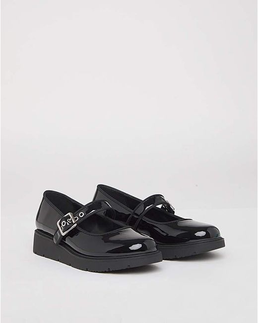 Simply Be Blue Chunky Mary Jane Extra Wide