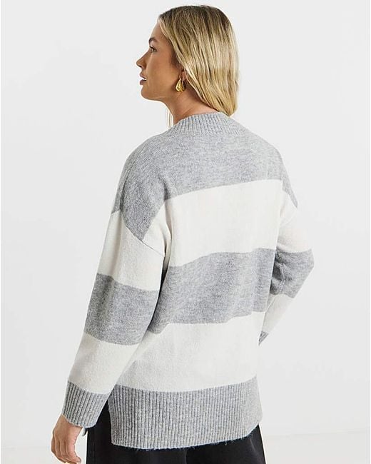 Simply Be Gray V-Neck Tunic