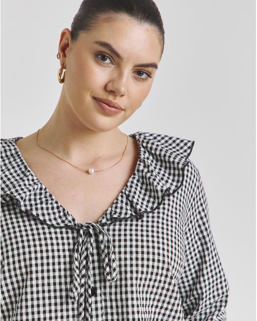 Simply Be Gray Ruffle Blouse