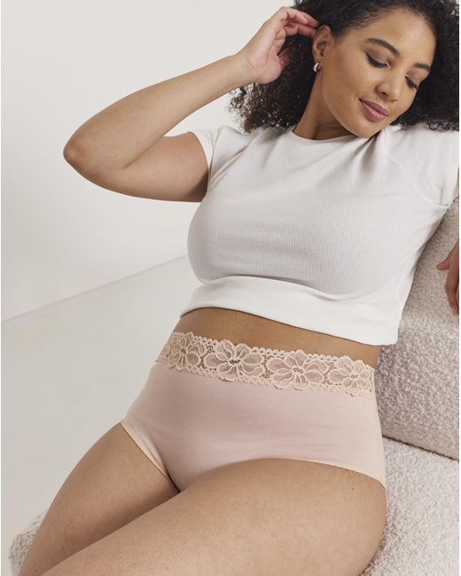 Pretty Secrets Multicolor 4 Pack Lace Top Full Knickers