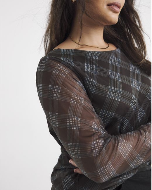 Simply Be Black Mesh Scoop Back Top