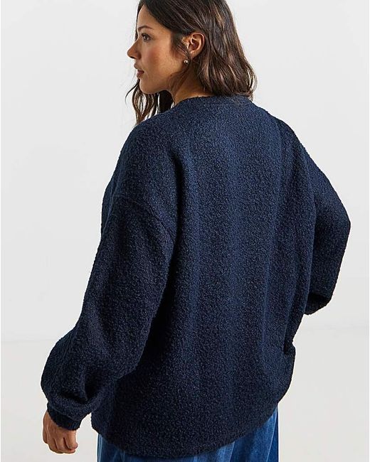 Simply Be Blue Boucle Jumper