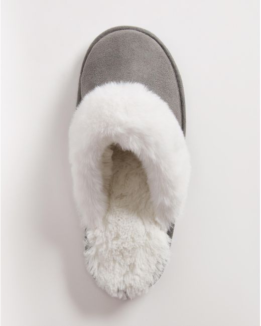 Simply Be Gray Closed Toe Mule Slippers Ex Wide