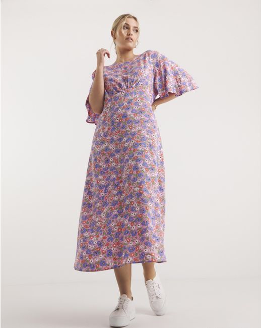 Nobody's Child Pink Eva Floral Midi Dress
