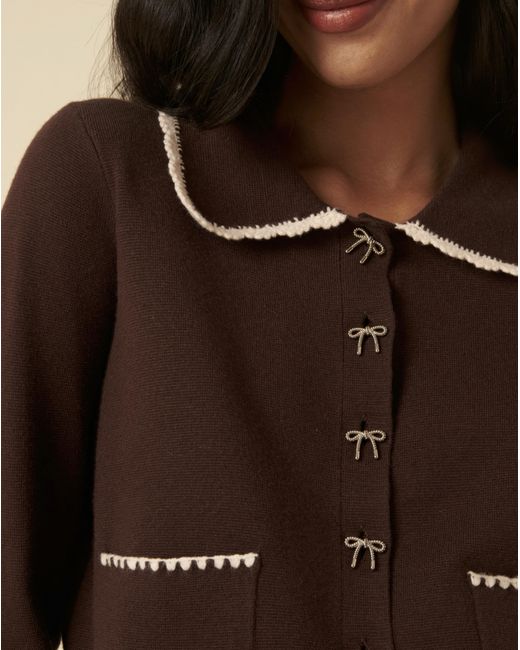 Nobody's Child Brown Crochet Knitted Jacket